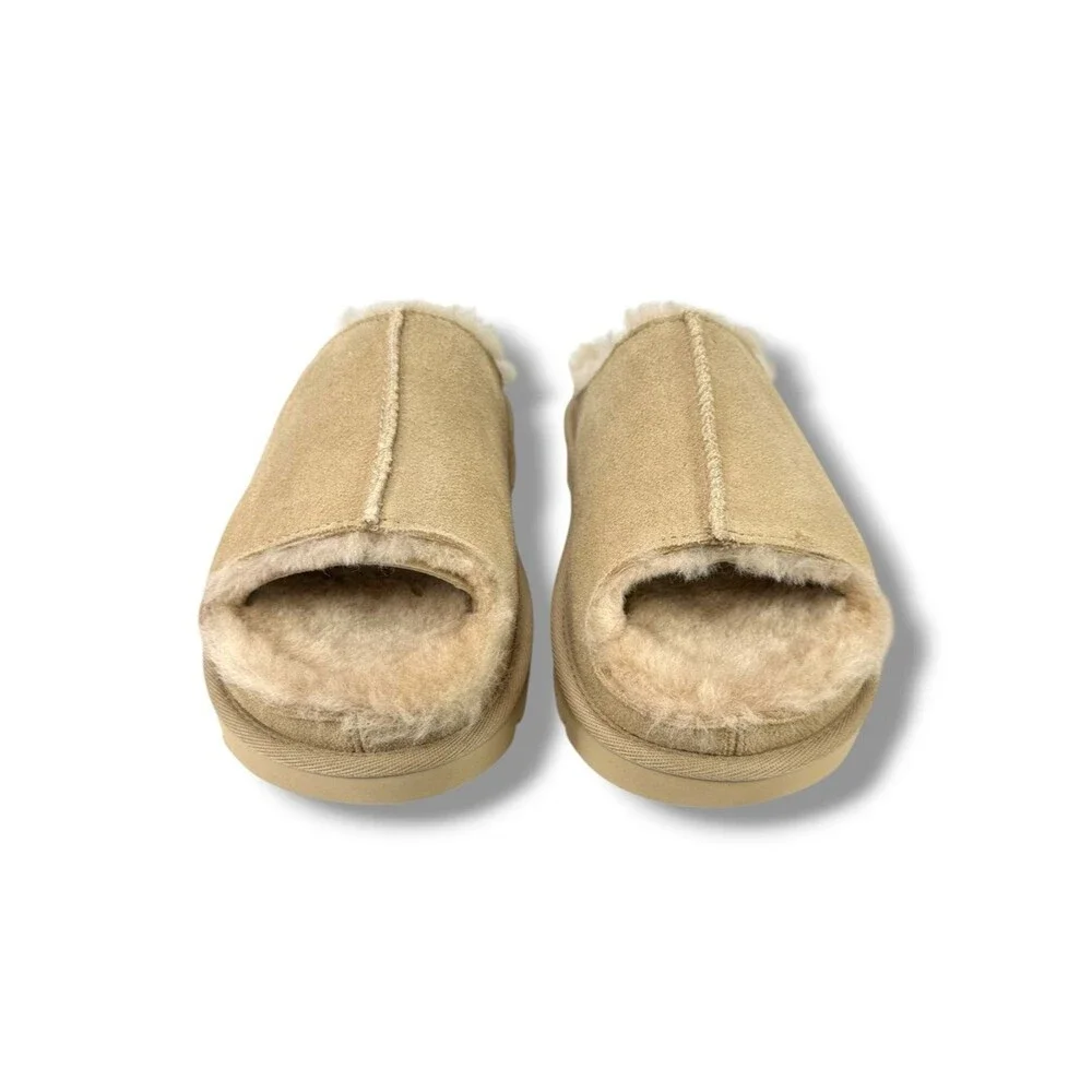 NIB UGG Greenport Suede Shearling Slippers Slip On Slides Size 5 Cozy Cabincore